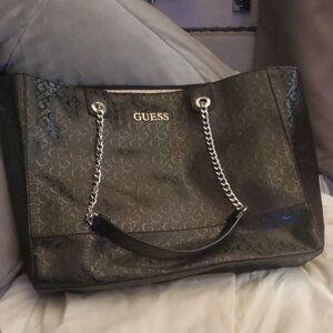 GUESS Charcoal Monogram Tote